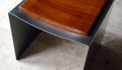 yin yang seat oak wood stainless steel